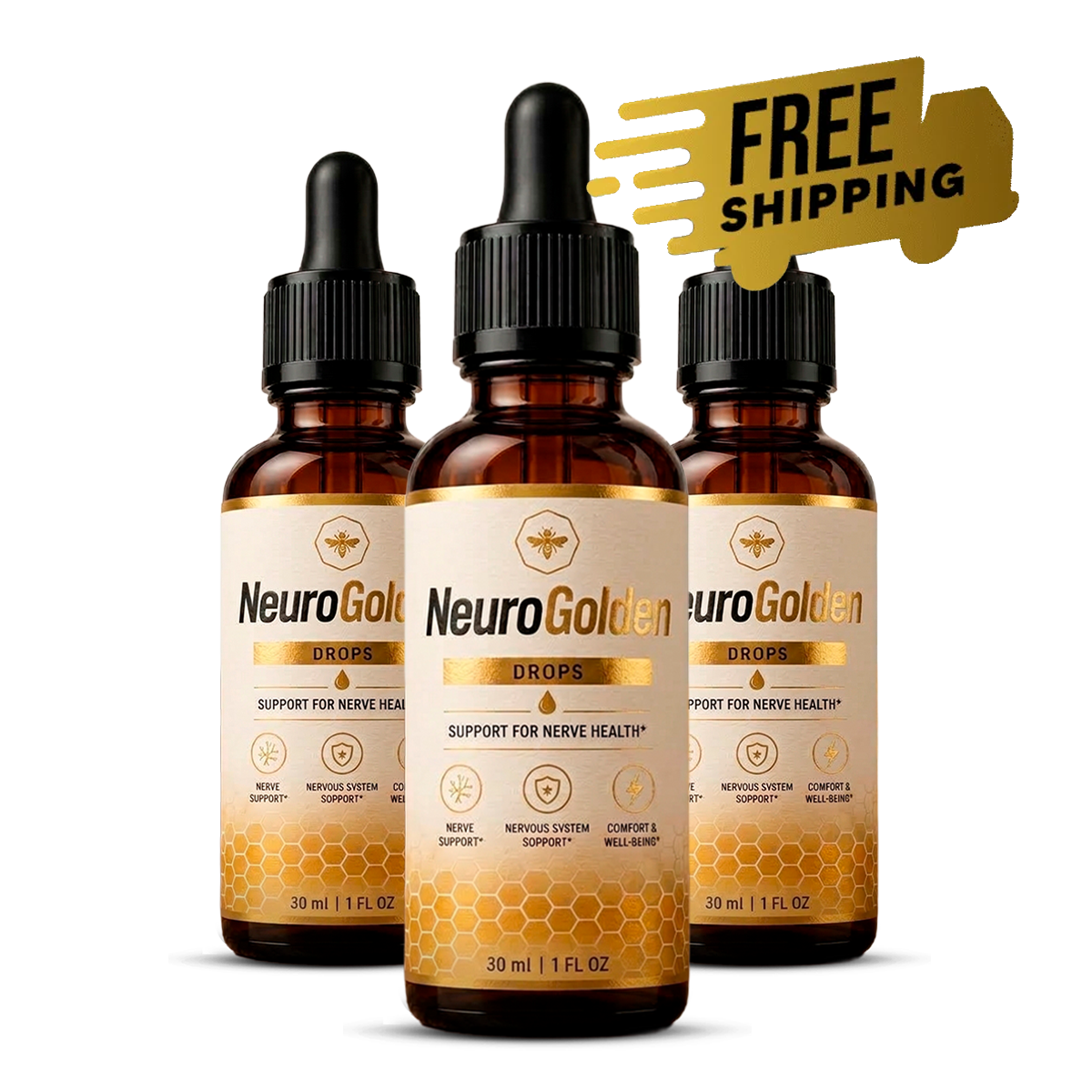 NeuroGolden nerve health support three-bottle package