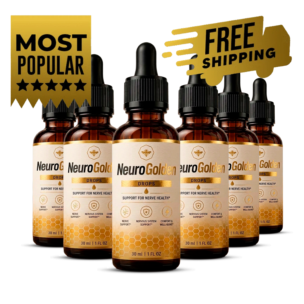 NeuroGolden supplement six-bottle package